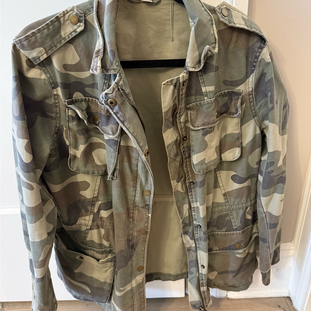 Vintage Havana Camouflage Military Style Jacket